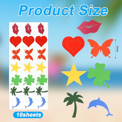 210-Piece Colorful Sunbathing Stickers for Body Tanning, Self-Adhesive Body Art