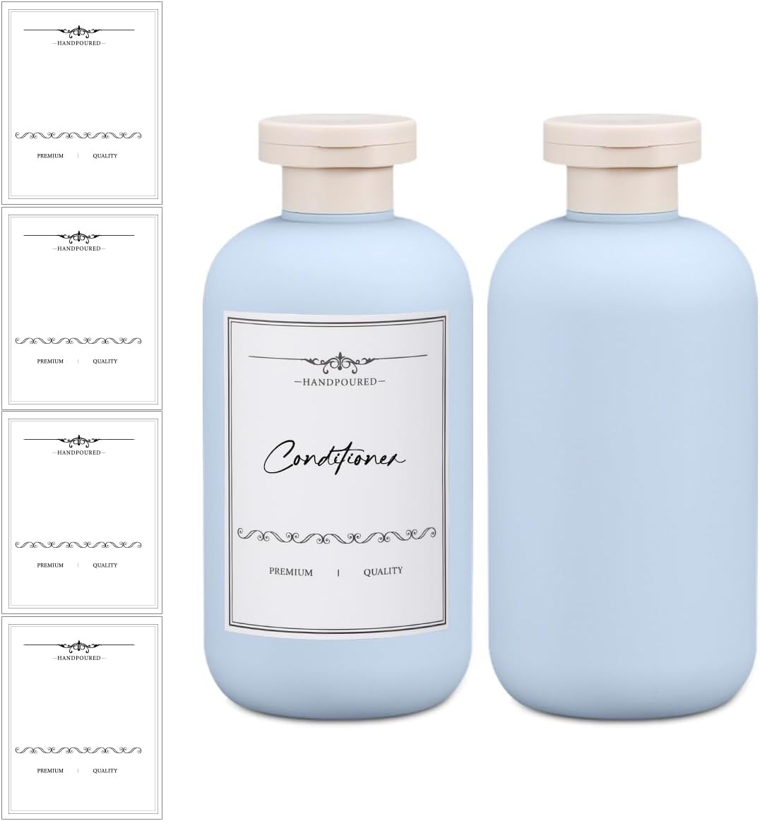 Refillable 8.8oz Squeeze Bottles - Plastic Travel Containers for Creams, Lotions & Shampoo | 2-Pack