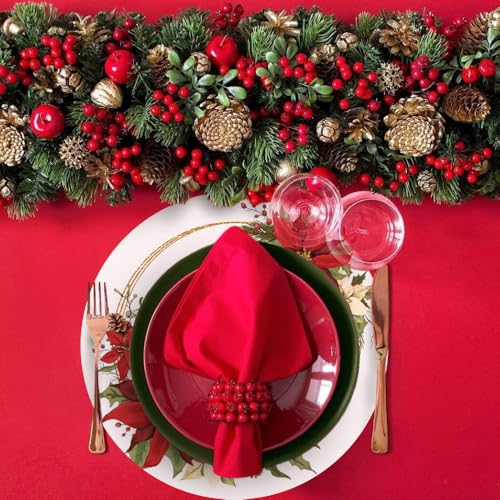 50 Pack Christmas Paper Placemats - 13.7 Inch Disposable Holiday Table Mats