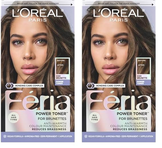 L’Oreal Paris Feria Ice Blonde Hair Toner - Ammonia Free Demi-Permanent Color, 1 Application