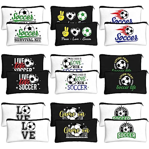 Sweetude Classic Soccer Themed Makeup Bag Set - 18 Pcs Travel Accessories