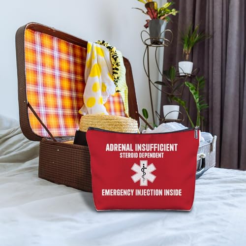 Zomhix Red Medical Emergency Nurse Doctor Travel Bag for Adrenal Insufficiency