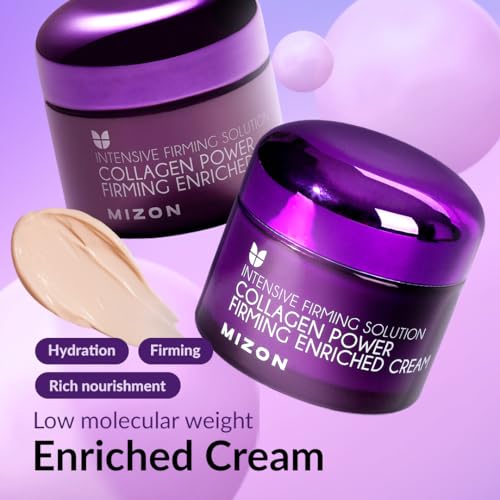 MIZON Collagen Power Firming Cream - Anti-Aging Moisturizer for Skin Elasticity, 1.69 Fl oz