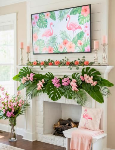 20 Pcs Artificial Palm Leaves - Lifelike Faux Fronds for Tropical Decorations