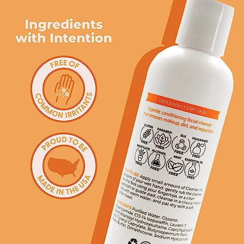 Cleure Gentle Face Cleanser for Dry Sensitive Skin, 8 Fl Oz
