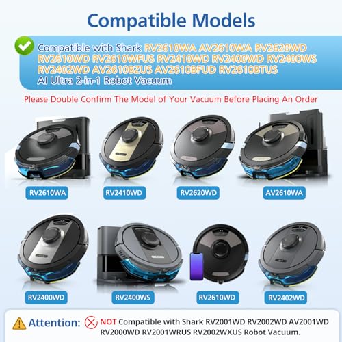 JORAIR RV2610WA Replacement Mop Pads for Shark Robot Vacuum - 6 Pack