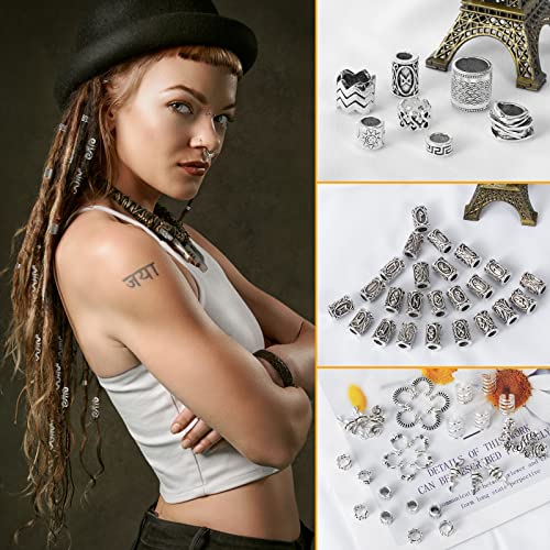 152PCS Viking Hair Jewelry Beads Set for Braids Beards & DIY Accessories