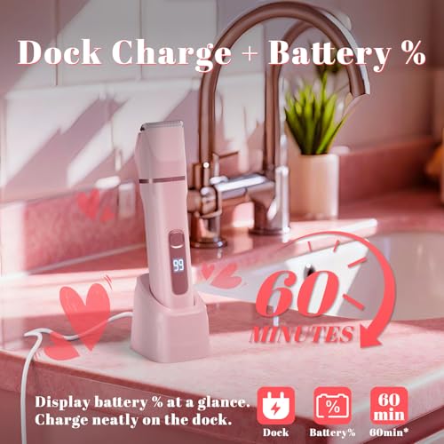 Fanovae 3-in-1 Electric Bikini Trimmer & Body Hair Shaver, IPX7 Waterproof