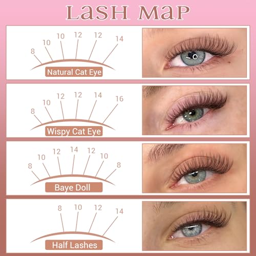 ZANLUFLY Natural Brown Lash Clusters Kit A-Natural Brown — 8-16mm DIY Eyelash Extensions with Bond, Seal, Tweezers