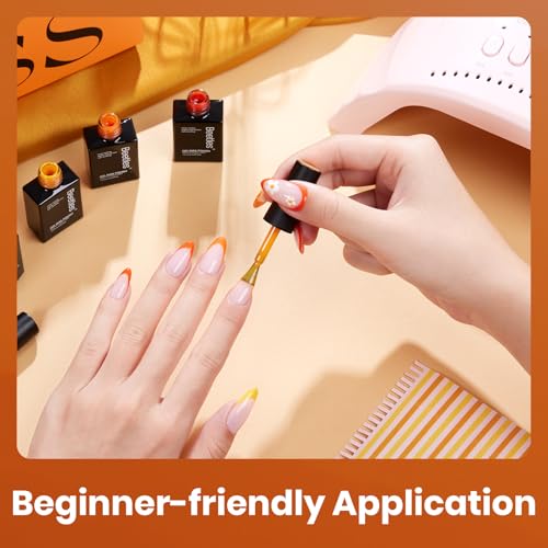 Beetles Twilight Warmth Gel Polish Set - 6 Orange to Yellow Shades (A - Orange | Twilight Warmth)