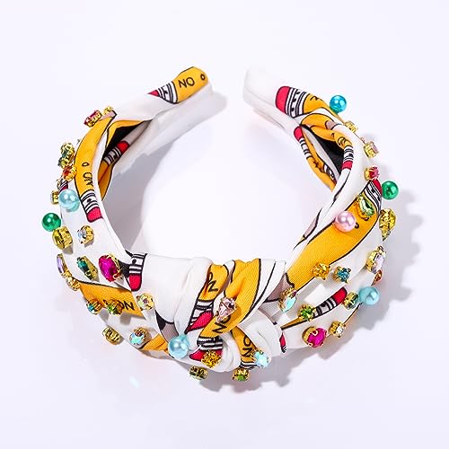Boderier Crystal Beaded Teacher Headbands for Women - Bejeweled Hair Accessories