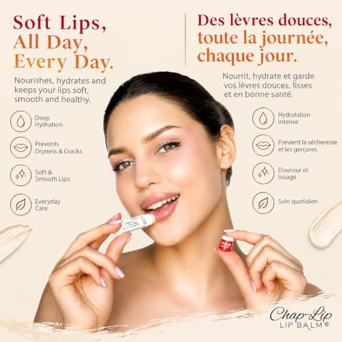 Chap-Lip Original Lip Balm 24 Pack - Hydrating Fruit Flavors with Coconut & Cocoa Butter
