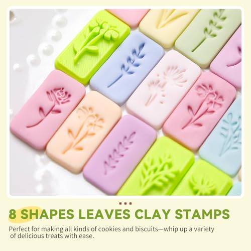Leaves Clay Stamps Set for Polymer Clay Jewelry - 8 Shapes