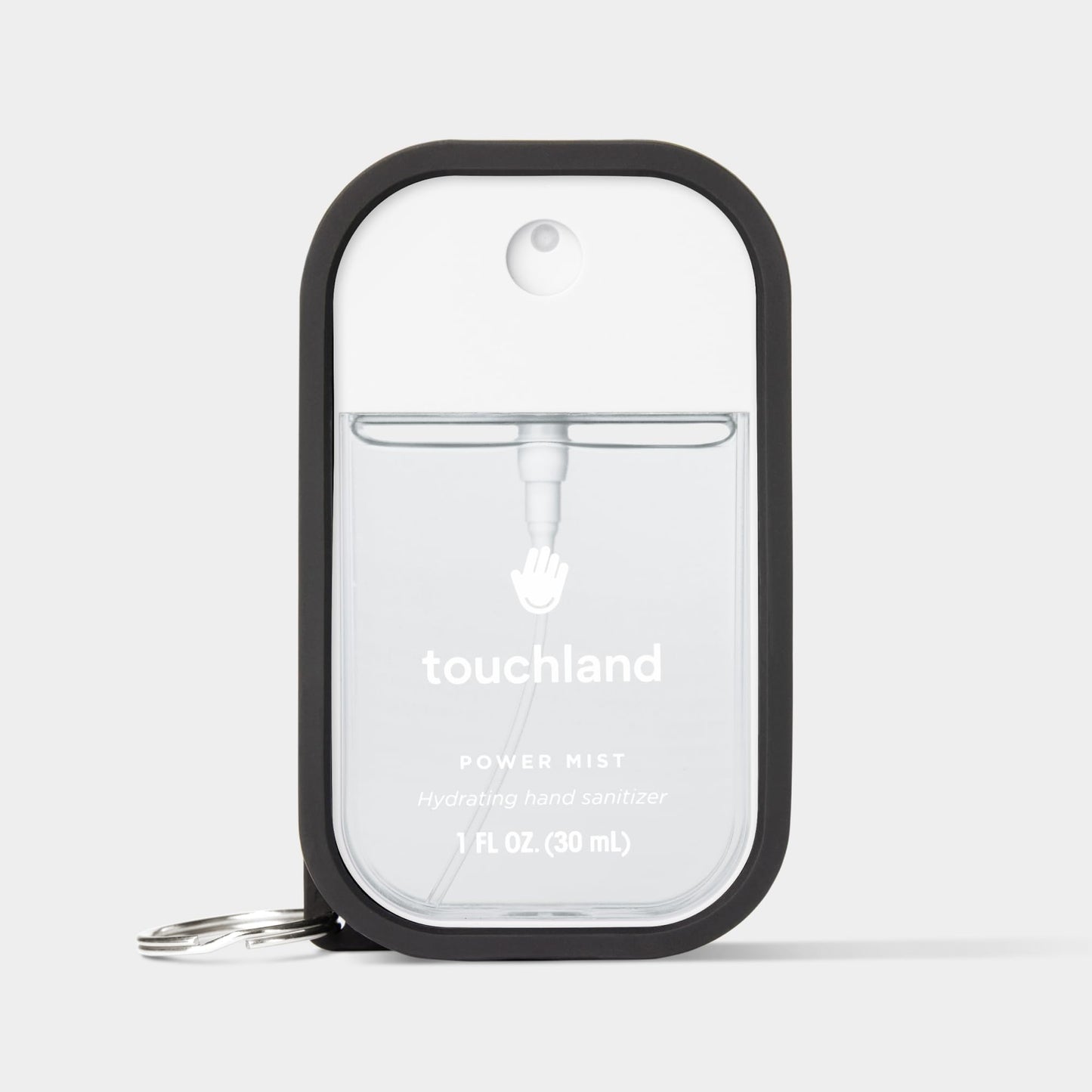 Touchland Silicone Hand Mist Case with Keyring, 1 FL OZ - Jet Black