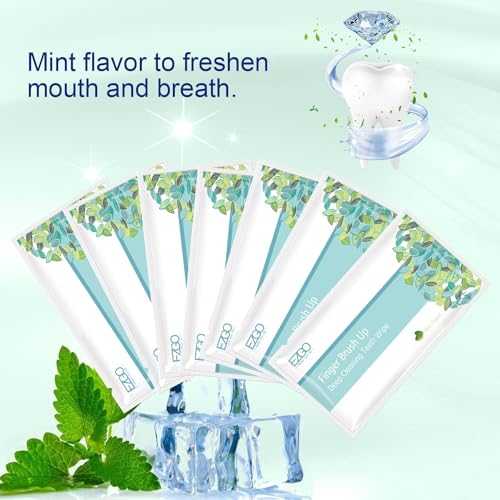 EZGO Teeth Cleaning Finger Wipes - 100 Individually Wrapped Mint Wipes