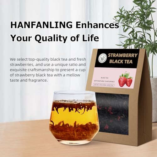 Natural Strawberry Black Tea - 100% Loose Leaf Blend, 50g