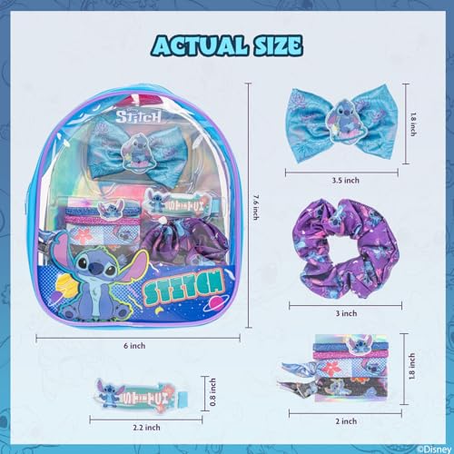 Stitch Hair Accessories Set for Girls - Bow, Clips & Ties, Kid-Friendly