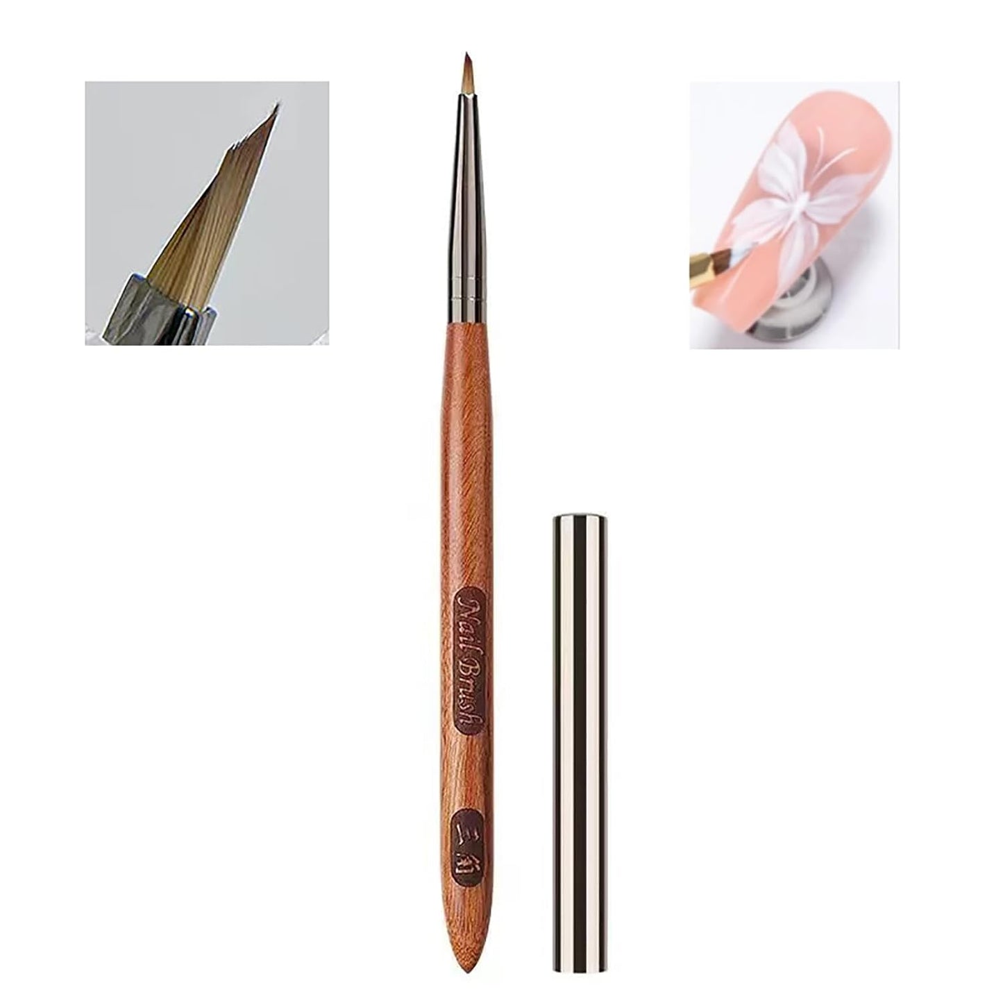 Nail Brush for Petals & Butterflies | Watercolor & Acrylic Paint Brush Set (1 Pack - Brown)