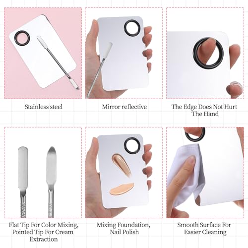 Ouligay Makeup Scraper and Palette Set - 3 Pcs Stainless Steel Tools
