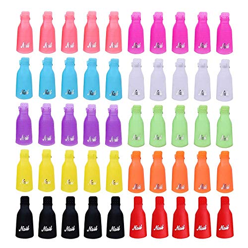 IRCHLYN Nail Polish Remover Clips - 100 Pcs in 10 Colors