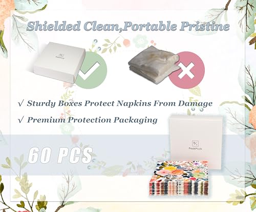 Elegant Floral Paper Napkins - 60 Pack for Parties & Events