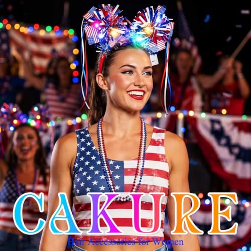 Light Up 4th of July Patriotic Headband with LED Lights