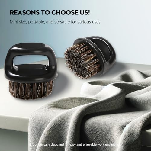 2-Pack Professional Boar Bristle Knuckle Brush for Beard Grooming