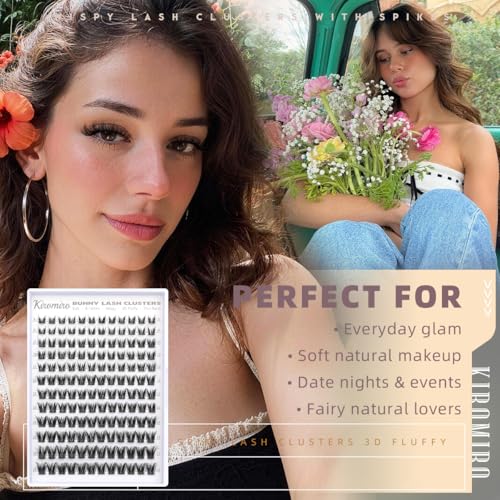 Kiromiro Wispy Lash Clusters - 144pcs Natural Thin Band Lashes