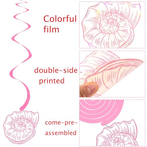 20-Piece Pink Foil Swirls with Seashell Cutouts - Beach Party Decorations