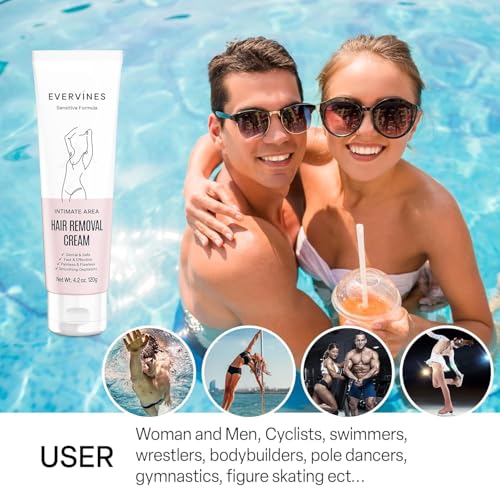 Hair Removal Cream for Women: Fast & Painless Depilatory for Bikini Pubic Legs Arms Underarms - Sensitive Skin Safe - Travel & Home Use with Scraper ? 4.2oz (1 pack)