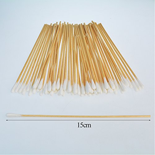 Bantoye 500 Pcs Cotton Swabs with Wooden Handles, 6-Inch Makeup & Cleaning Sticks