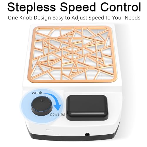 YunLuna Cordless Nail Dust Collector, 4000RPM Portable Nail Vacuum Fan