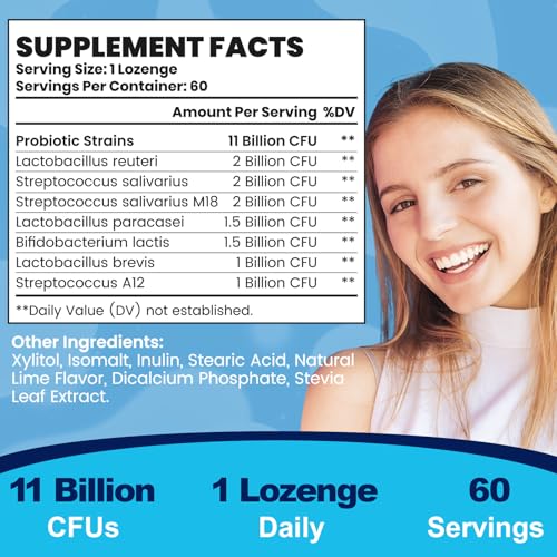 Mswkeou Oral Probiotics for Bad Breath Treatment, 60 Count - 11 Billion CFU