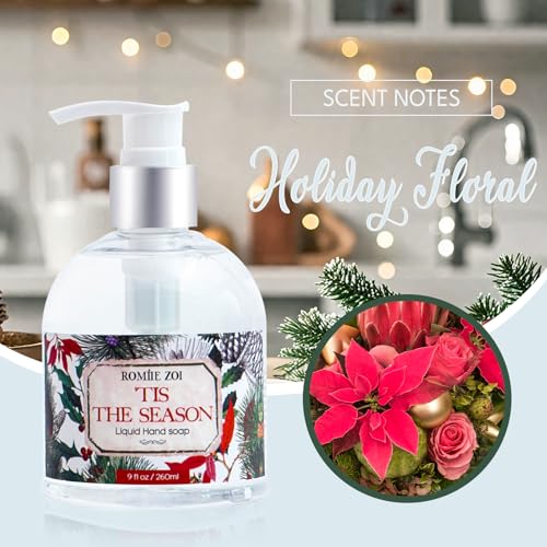 ROMIIE ZOI Holiday Floral Liquid Hand Soap 'Tis The Season 8.7oz Gift Box