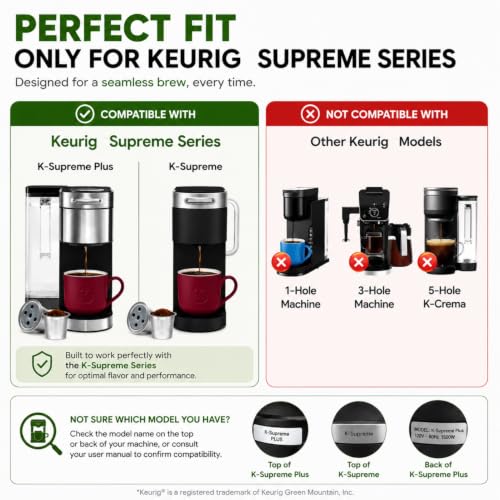 HAILASRE 2-Pack Stainless Steel Reusable K Cups for Keurig Supreme & Plus