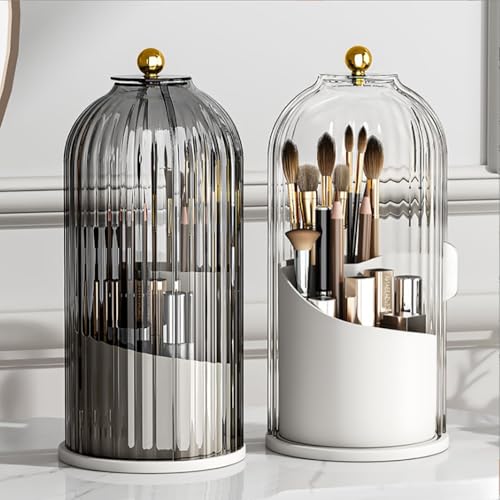 Wattlink 360° Rotating Makeup Brush Holder with Dustproof Lid