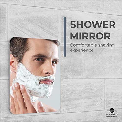Mavoro 7x9 Shower Mirror, 2-Pack | Acrylic | Less Fog | Shatter-Resistant Design