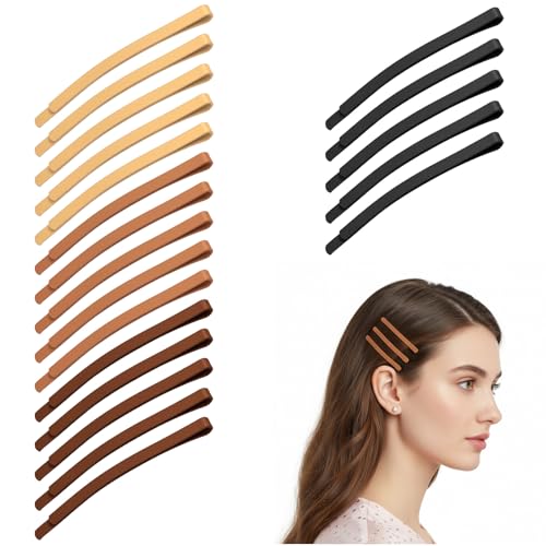 Long Jumbo Bobby Pins for Thick Hair - Secure Hold Curved Hair Clips, 20 Pack