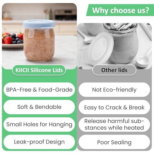 8 Silicone Jar Lids for Petit Pot 4oz Desserts - Airtight & Reusable