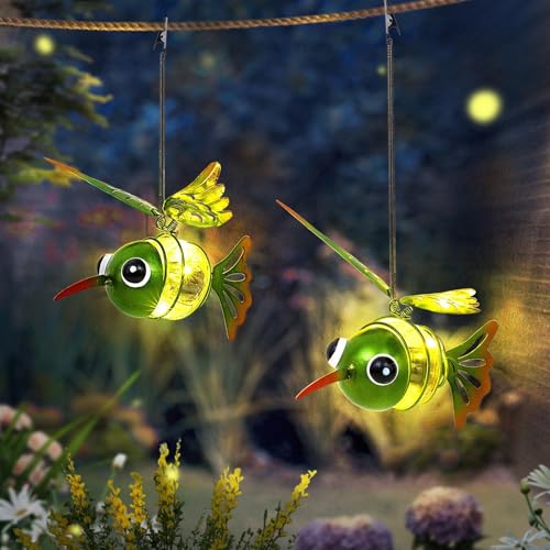 Solar Hummingbird Hanging Lights - Waterproof Outdoor Decor