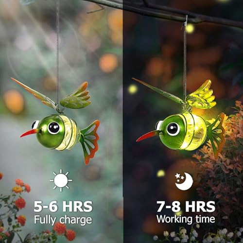 Solar Hummingbird Hanging Lights - Waterproof Outdoor Decor