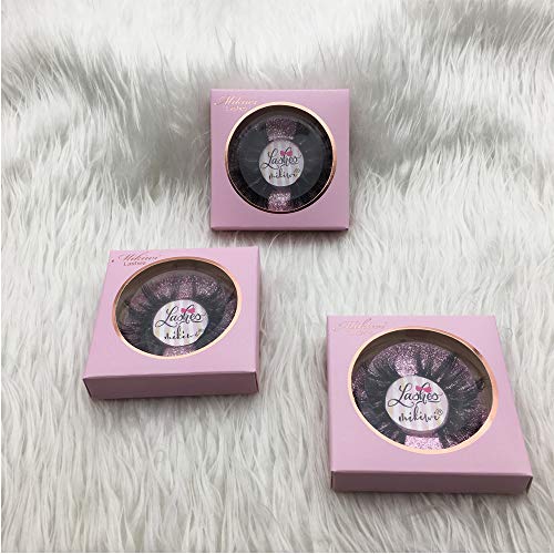 Mikiwi 3D Mink Eyelashes - Fluffy 20mm Luxury Lashes, 3 Pairs