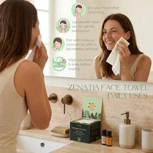 100 Count XXL Disposable Face Towels (2-Pack) - Super Soft & Versatile for Makeup Removal