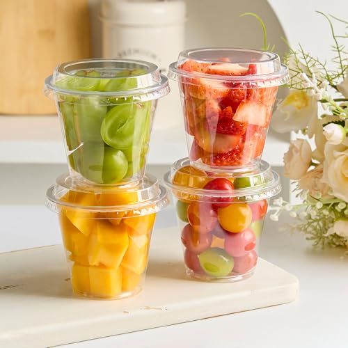 9 oz Plastic Dessert Cups with Lids - 50 Pack Clear Parfait Cups