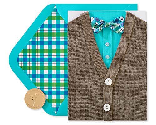 Papyrus Handsome Birthday Card for Him with Fabric Bowtie