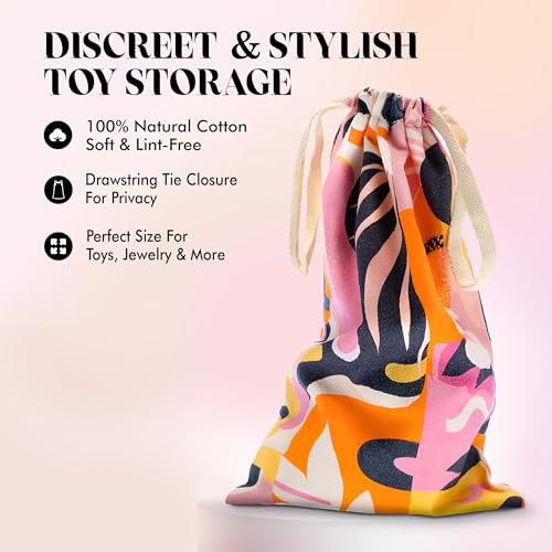 Blush Cotton Drawstring Toy Bag for Adult Toys - 7.5" x 12.25"