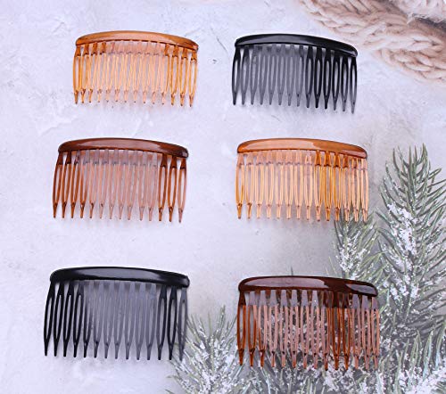 Ruwado 6 Pcs Vintage French Side Combs for Women's Hair