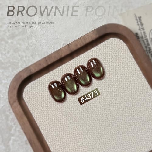 GAOY Brown Cat Eye Gel Nail Polish Set - 16ml with Magnet