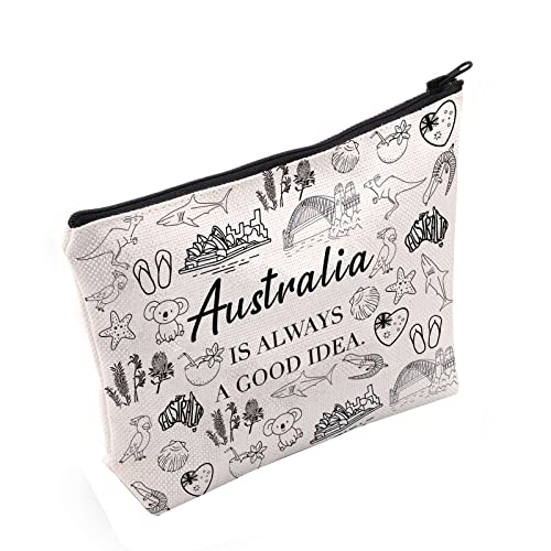 Australia Landmark Canvas Cosmetic Bag - Travel Makeup Organizer