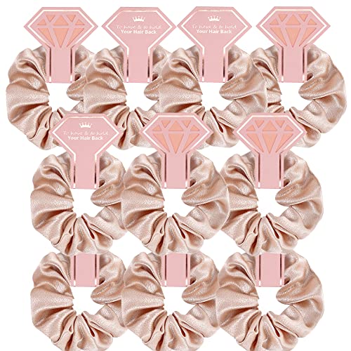 Champagne Bridesmaid Scrunchies - 10 Pack Hair Ties for Weddings
